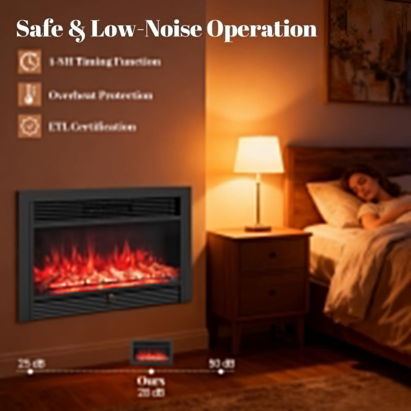 Giantex 36" Electric Fireplace Insert with Remote Control 2 Modes Heat & 8H Timer