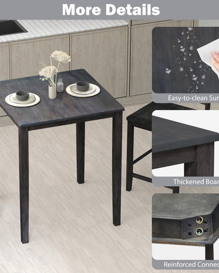 Giantex Square Dining Table with Solid Wood Frame