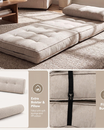 Giantex 3-in-1 Folding Sofa Bed with Bolster & Pillow