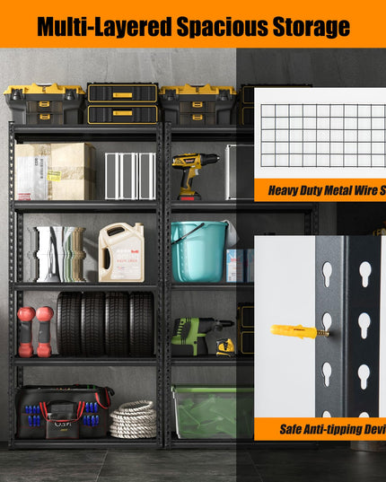 Giantex 5-Tier Storage Shelves, 35.5" x 15.5" x 72" Utility Rack Shelf