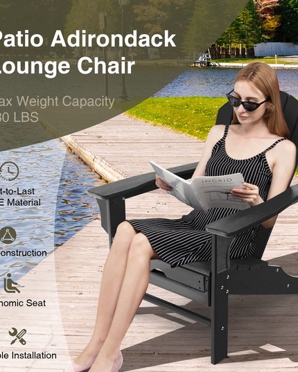 Giantex Adirondack Chair Weather Resistant HDPE Outdoor Fire Pit Chairs