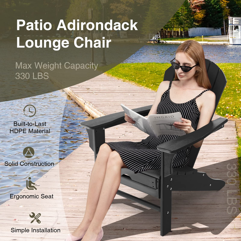 Giantex Adirondack Chair Weather Resistant HDPE Outdoor Fire Pit Chairs