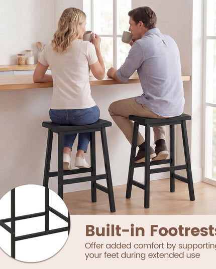 Giantex 24 Inch Counter Saddle Height Bar Stools with Footrest (2/4)