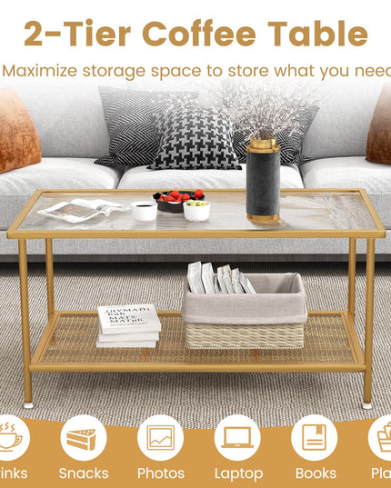 Giantex 2-Tier Modern Coffee Table