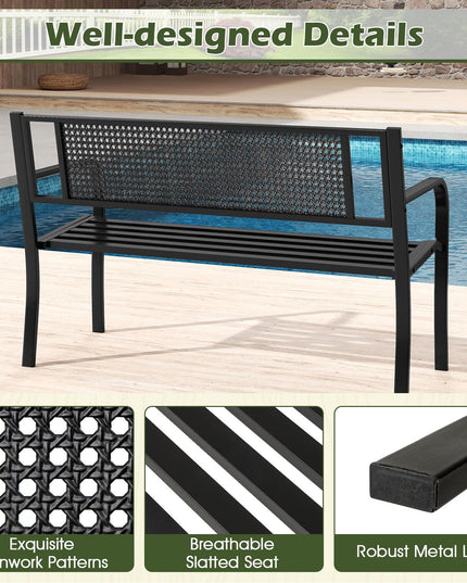 Giantex 660lbs Garden Bench with Backrest for Patio
