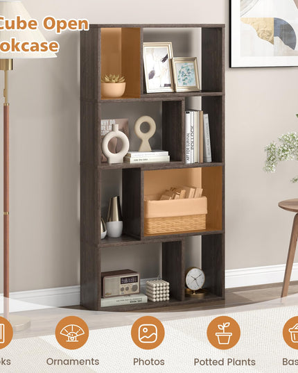 Giantex 8-Cube Geometric Bookshelf Set of 1/2, 4-Tier High Bookcase, 48" Modern Storage Organizer