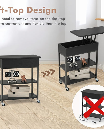 Giantex Lift Top End Table with Charging Station
