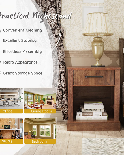 Wooden Sofa Side Table for Bedroom Office Study