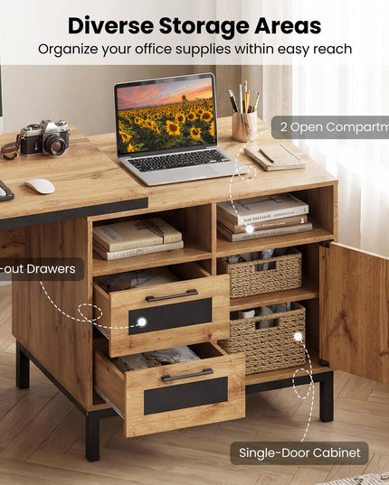 Giantex 71" Executive Desk Farmhouse Home Office Desk