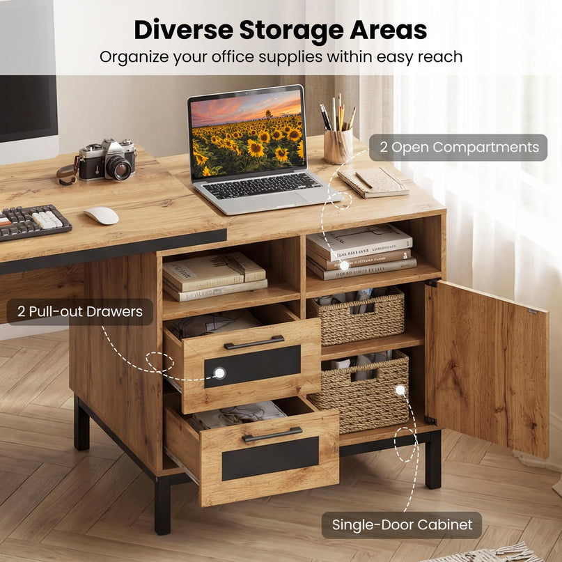 Giantex 71" Executive Desk Farmhouse Home Office Desk