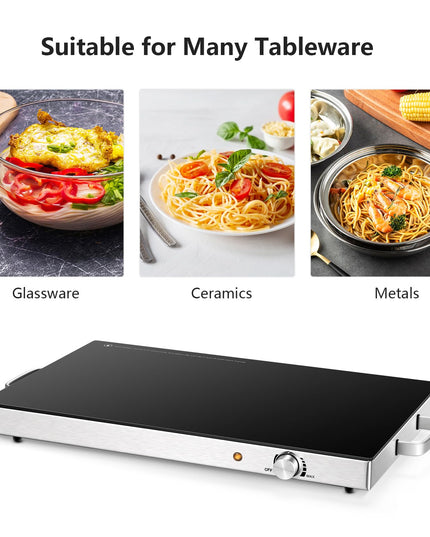 Giantex 2 Packs Electric Warming Tray, 22''x15'' Hot Plate with Adjustable Temperature Control