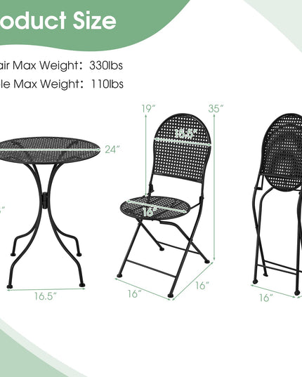 Giantex 3 Pieces Patio Bistro Set