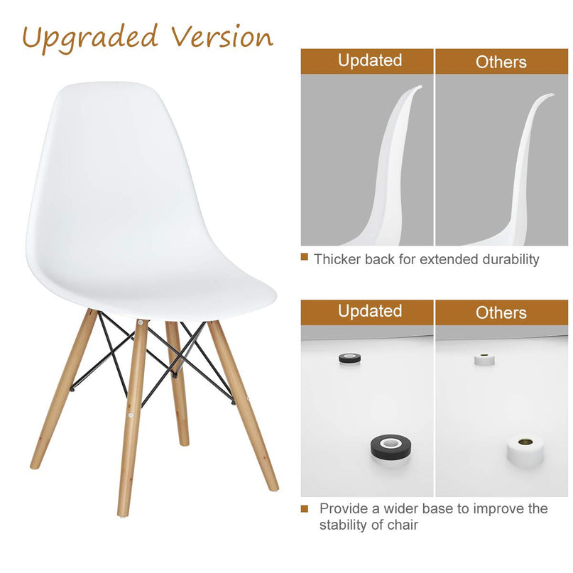 Giantex Pre Assembled Mid Century Modern Dining Chairs Armless Kitchen Chairs Set of 2