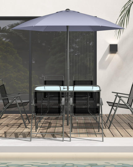 Giantex 6 Pieces Patio Folding Chairs, Outdoor Patio Chairs with Rustproof Metal Frame