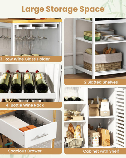 Giantex Kitchen Island with Storage Cabinet for Dining Living Room
