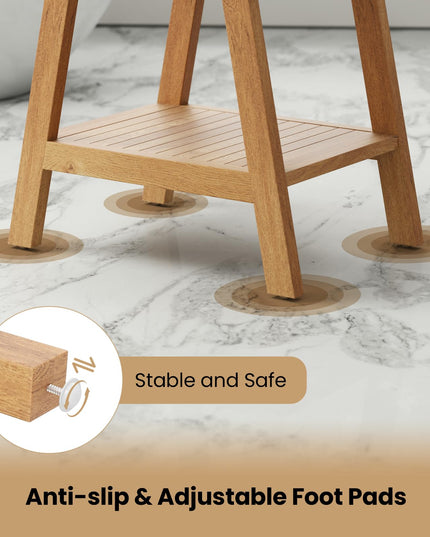 Giantex Teak Shower Bench with Shelf