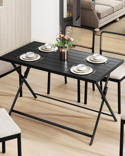 Table à manger d'extérieur pliante Giantex pour 4-6 personnes (122 x 76 cm)