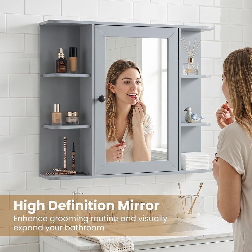 Giantex Wall Mounted Bathroom Medicine Cabinet with Mirror & Shelves