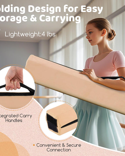 Giantex 7FT Balance Beam Folding Gymnastics Beam w/Carry Handles