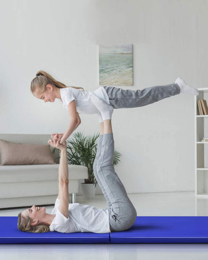 Giantex 6'x 2' Folding Gymnastics Mat, Exercise Mat w/ Carrying Handles, Small Size