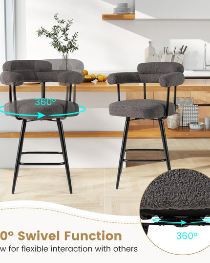 Giantex Swivel Bar Stools Set of 2/4 with Metal Legs & Footrest for Kitchen Island
