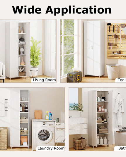 Giantex Kitchen Pantry Cabinet, 2 Door Cupboard with 5 Shelves, Storage Organizer for Kitchenware