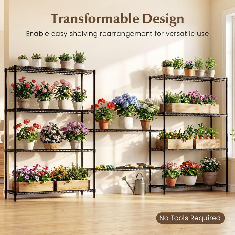 Giantex Heavy Duty Metal Shelving Unit for Kitchen Garage Pantry (48"L x 18"W x 72.5"H)