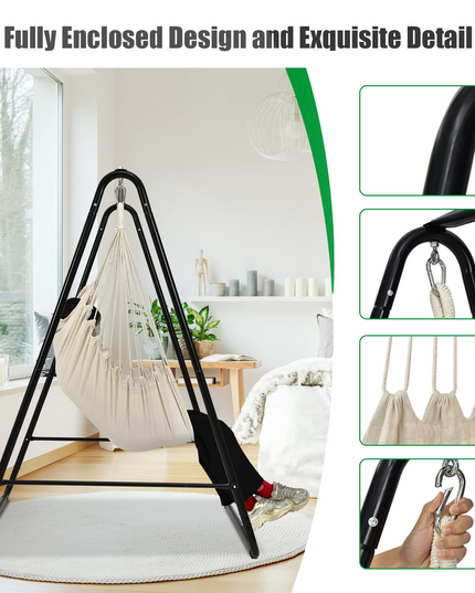 Heavy-Duty Powder-Coated Steel Stand with Hanging Swing Chair