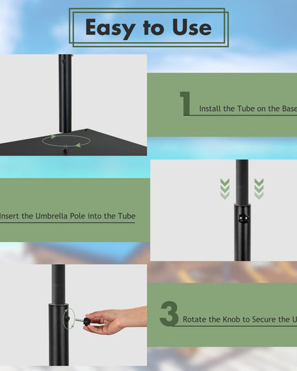 42lbs Patio Umbrella Base, Suitable for 1.6''-1.9'' Umbrella Poles