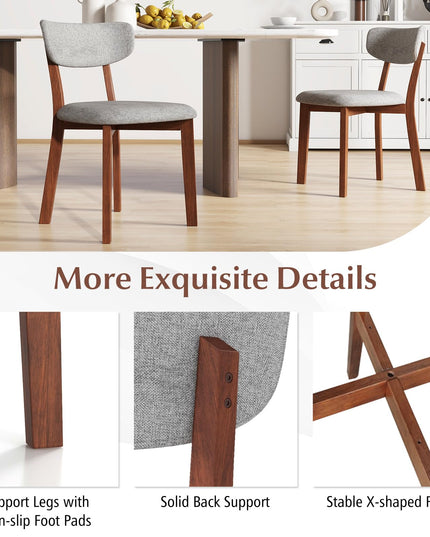 Giantex Wood Dining Chairs Set of 2, Farmhouse Wooden Dining Room Chair with Cushion Seat