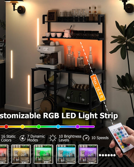 Étagère de boulanger Giantex avec prise de courant et lumières LED