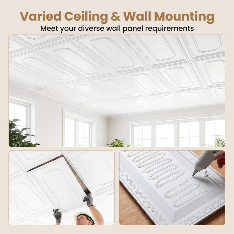 Giantex 48"x24" Decorative Ceiling Tiles with Raised Design