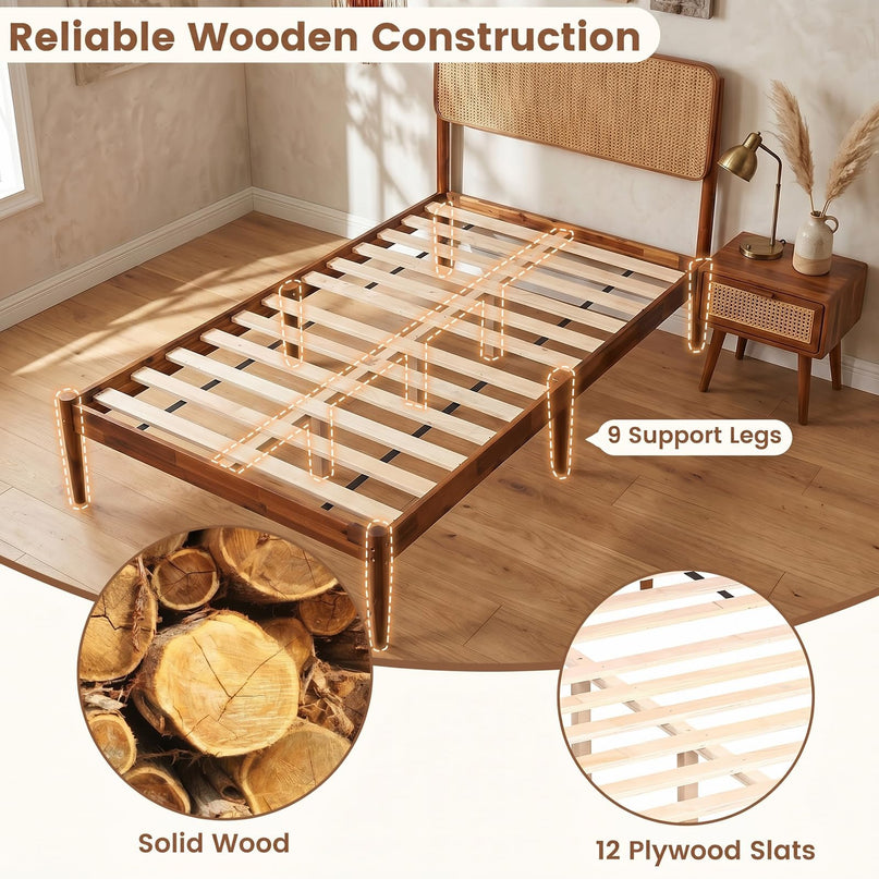 Giantex Wooden Bed Frame Twin/Full/Queen Size