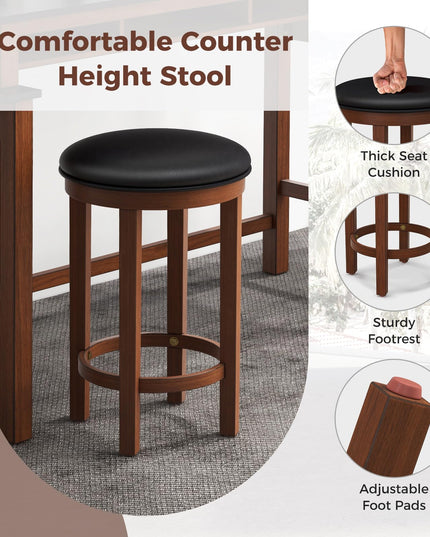 Giantex Small Dining Table Set for 2 - Bar Table and 2 Bar Stools