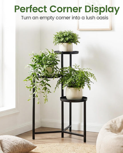 Giantex 3-Tier Metal Plant Stand Indoor Outdoor | Tall Corner Flower Pot Holder Display Rack
