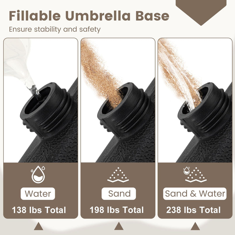 Giantex 4 Piece Fillable Offset Umbrella Base for Outdoor Deck & Poolside