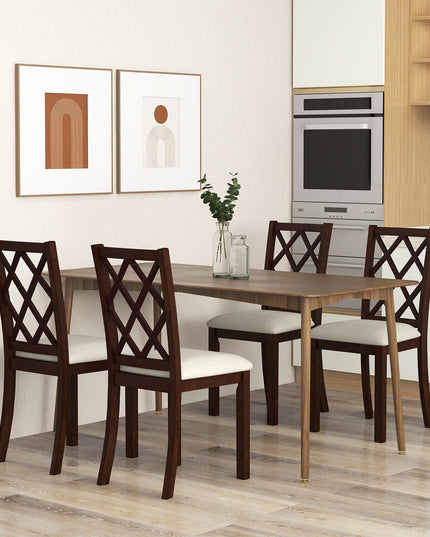Giantex Wood Dining Chairs Set of 2, Farmhouse Kitchen Chair with Rubber Wood Legs, Max Load 400 Lbs