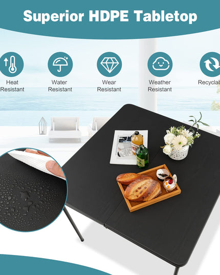 Giantex Portable Folding with All Weather HDPE Tabletop for Beach