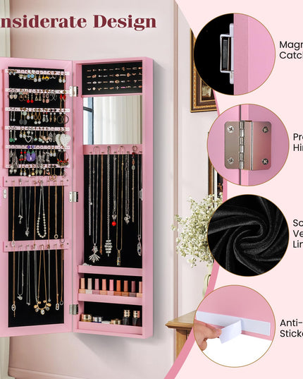 Giantex Wall Mounted Jewelry Cabinet with Full Length Mirror