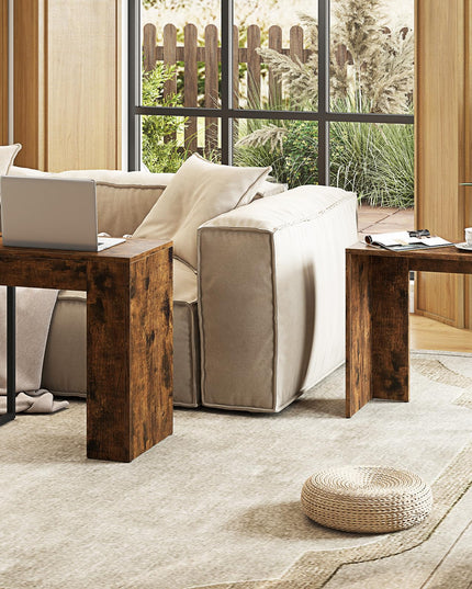 Giantex Nesting Coffee Table Set of 2 with Sturdy Metal Frames