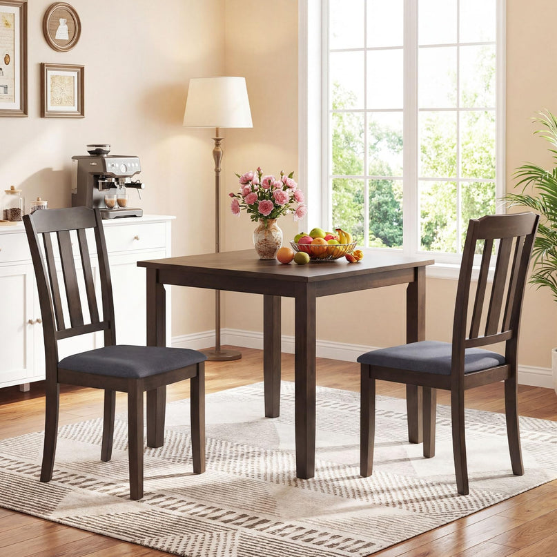 Giantex Wood Dining Chairs Set with Comfortable Backrest & Padded Seat