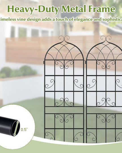 Giantex 71"x20" Metal Garden Trellis for Outdoor Climbing Plants(2/4 Packs)