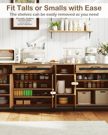 Giantex 48" Buffet Cabinet with Storage | 3-Door Large Farmhouse Sideboard with Drawer