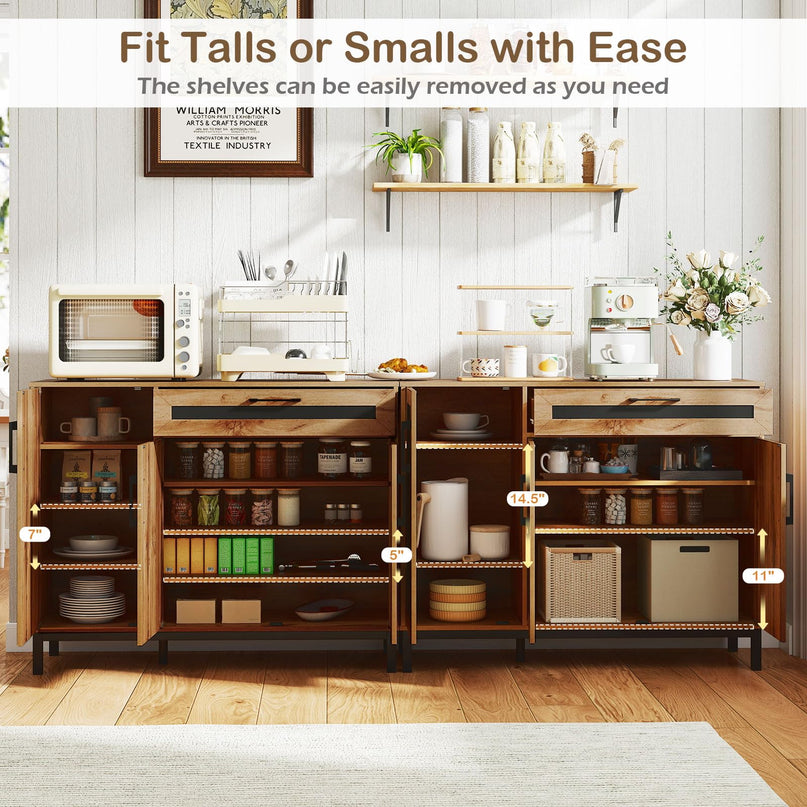 Giantex Buffet de rangement 48" | Bahut de ferme à 3 portes avec tiroir