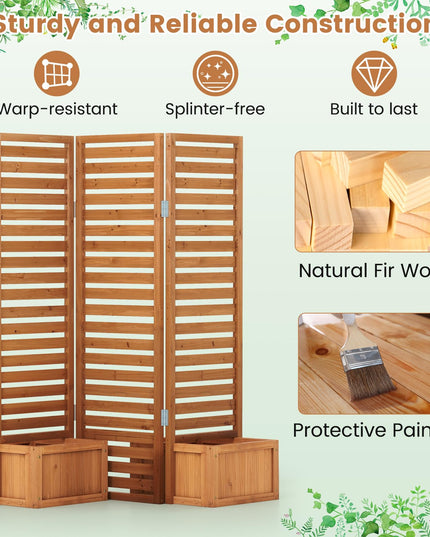 Giantex Outdoor Privacy Screen with Planter Box