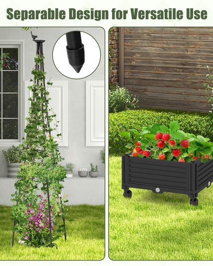 Giantex Rolling Raised Garden Bed with Climbing Trellis