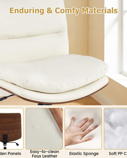Giantex Armless Office Chair with Wheels for Home Office & Bedroom