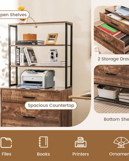 Giantex Tall 2-Drawer File Cabinet - Filing Cabinet