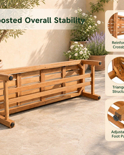 Giantex Outdoor Wooden Bench 2-Person Patio Bench(40"L x 14"W x 17"H)