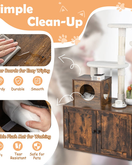 Giantex Cat Tree with Litter Box Enclosure